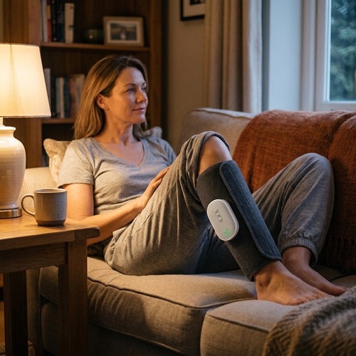 Cordless air-compression calf massager