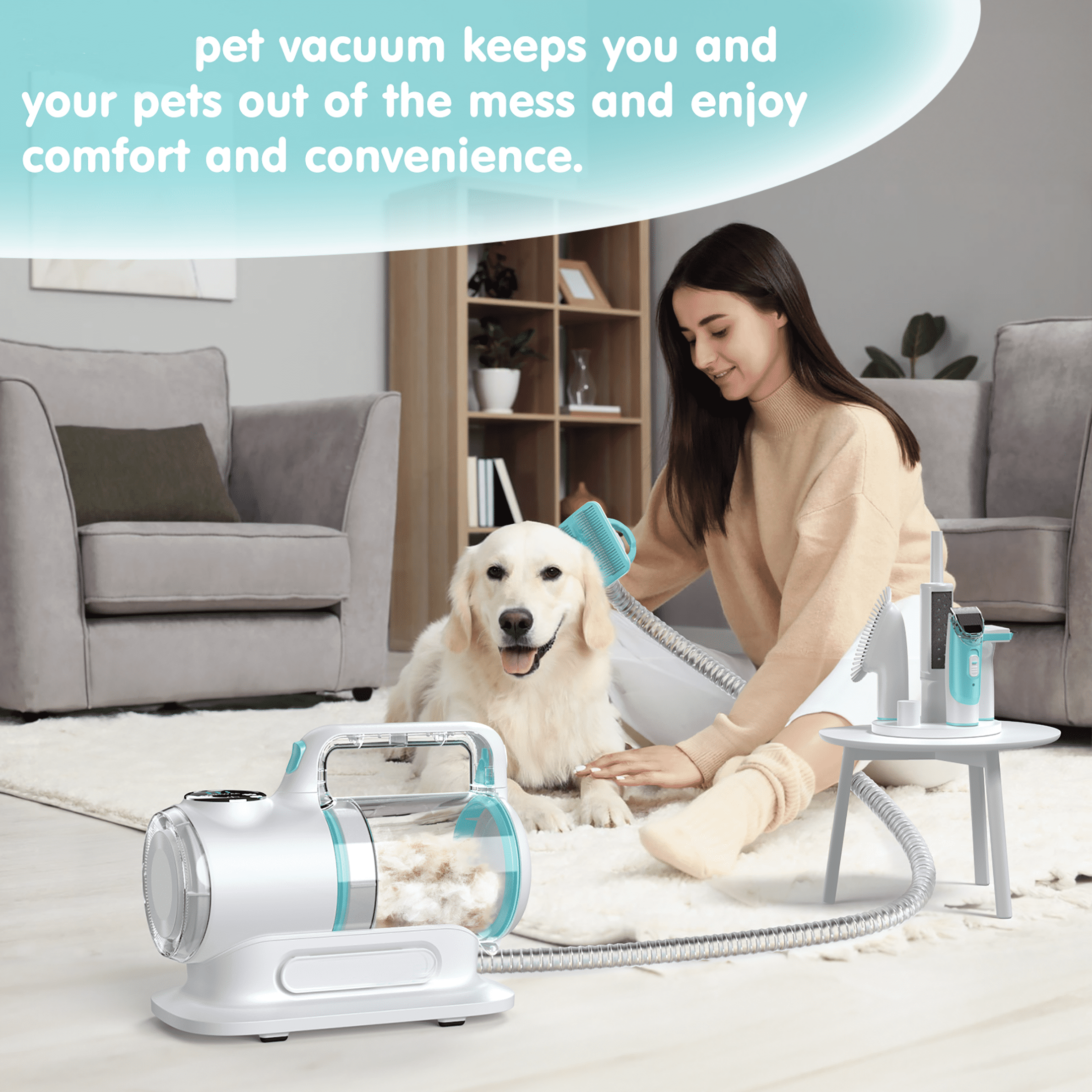 FidoLab Groom & Vac Kit — vacuum unit with hose